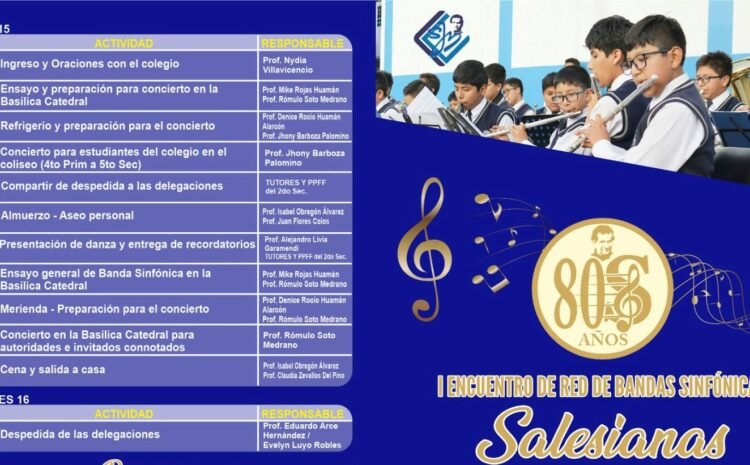  1er. encuentro de la “Red de Bandas Sinfónicas Escolares Salesianas – REBASES”.